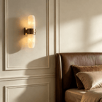 Slim Alabaster Vertical Tube Wall Sconce by Bling Lighting Studio