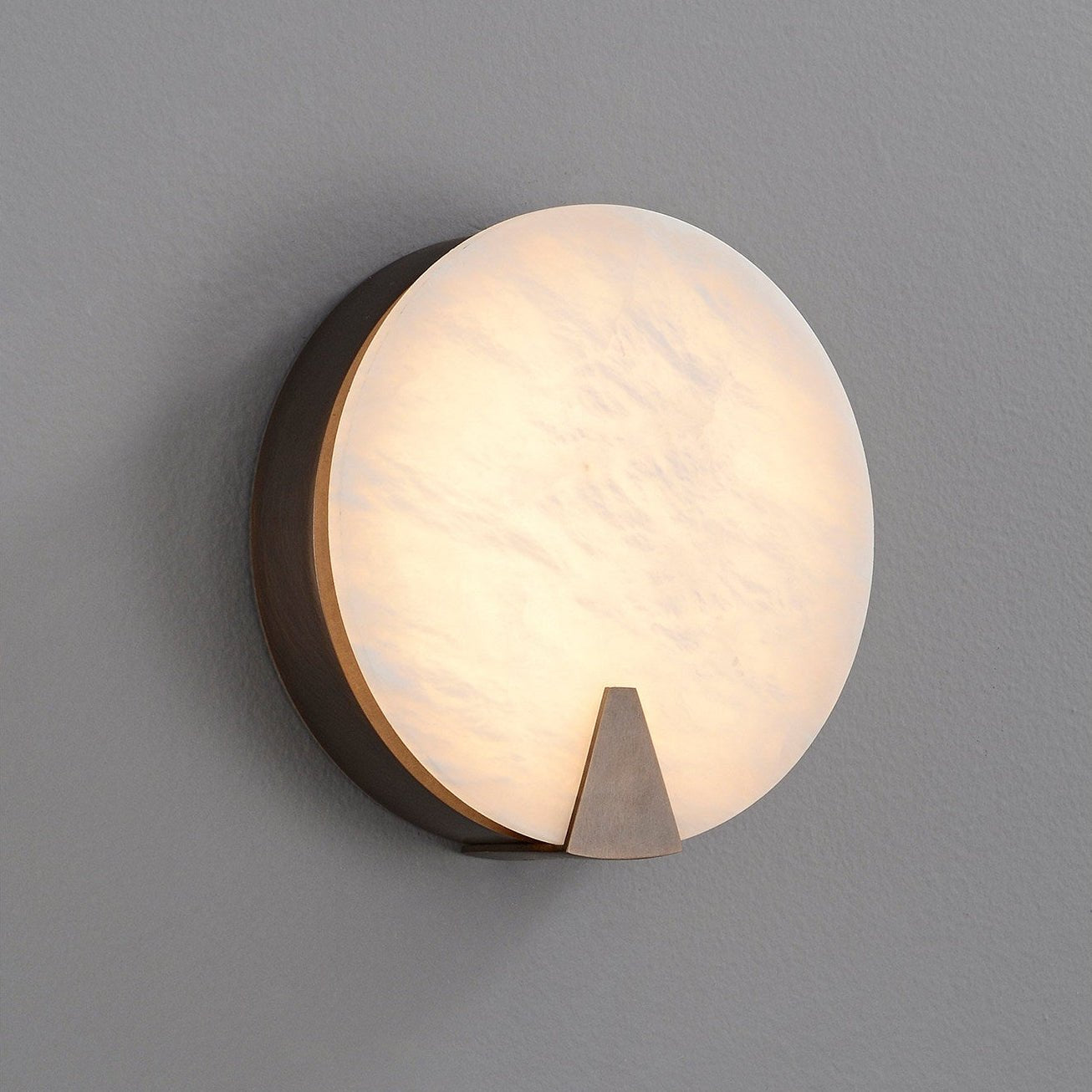 Solaris Halo Alabaster Wall Light by Bling Lighting Studio