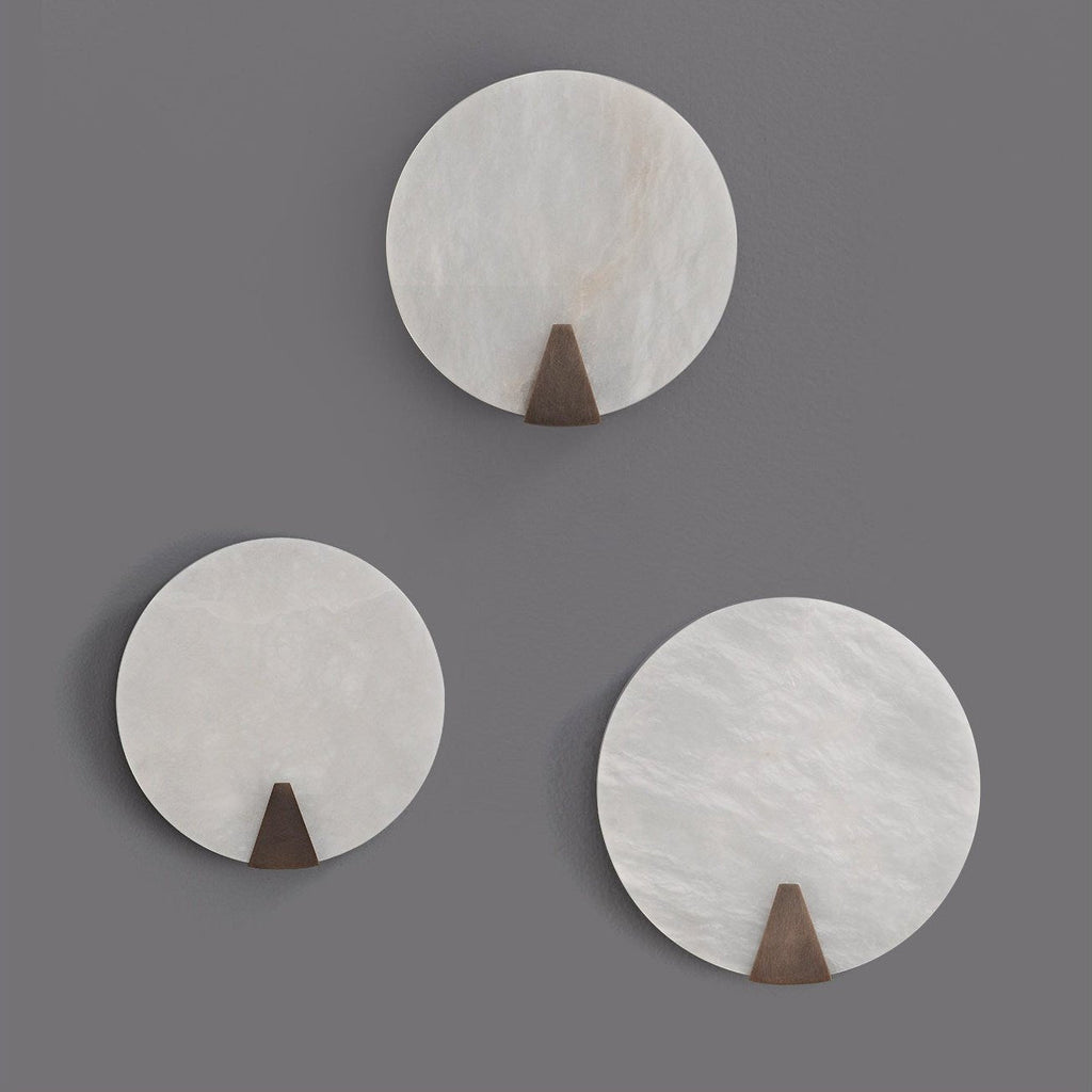 Solaris Halo Alabaster Wall Light by Bling Lighting Studio