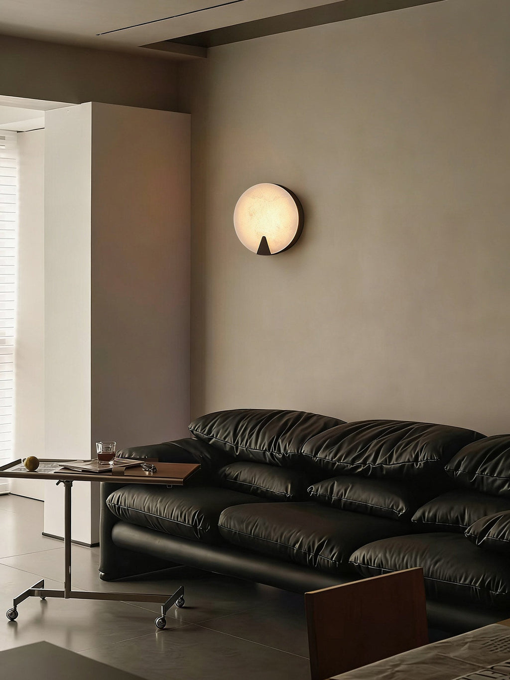 Solaris Halo Alabaster Wall Light by Bling Lighting Studio