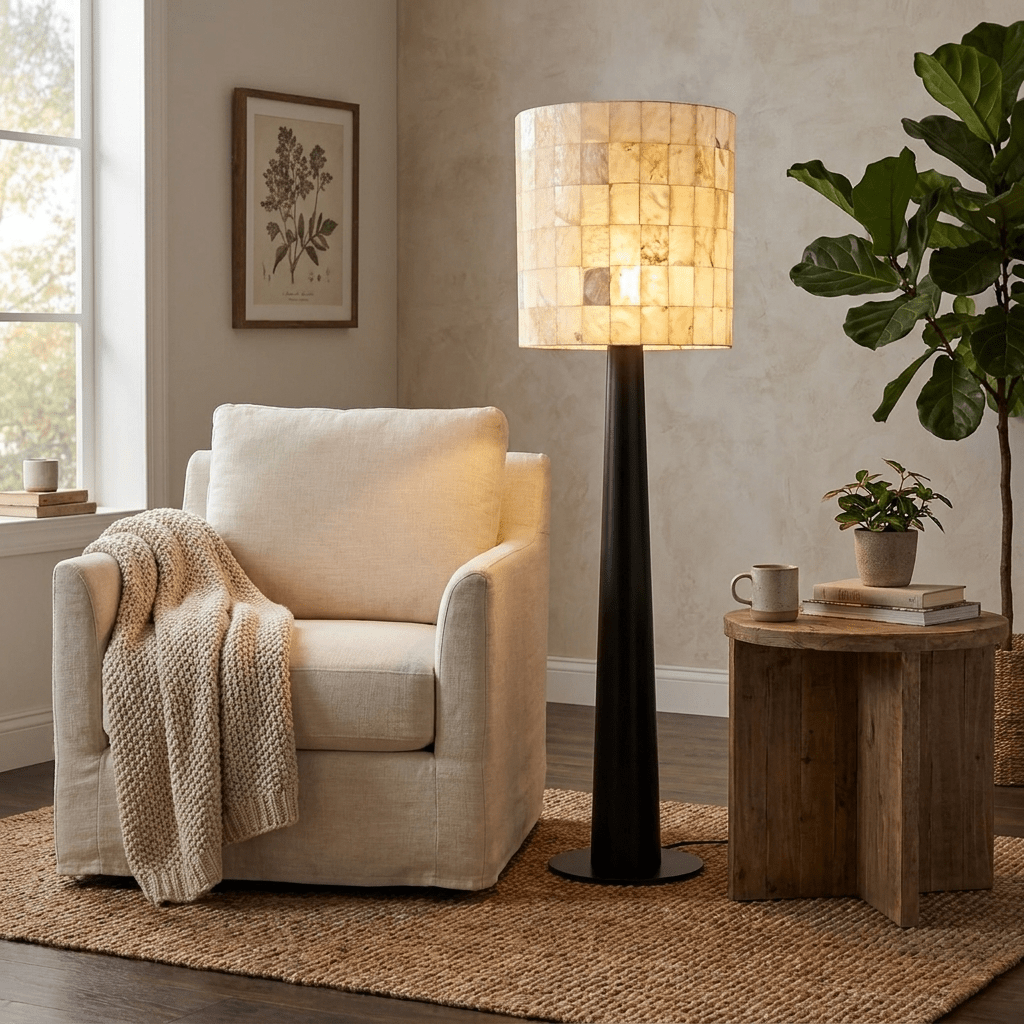 Solavera Alabaster Mosaic Floor Lamp by Bling Lighting Studio
