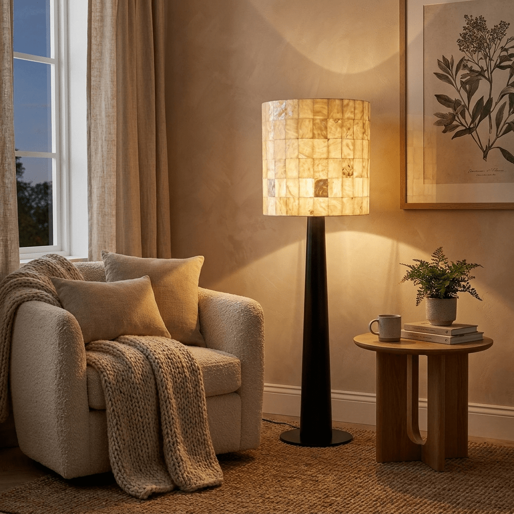 Solavera Alabaster Mosaic Floor Lamp by Bling Lighting Studio