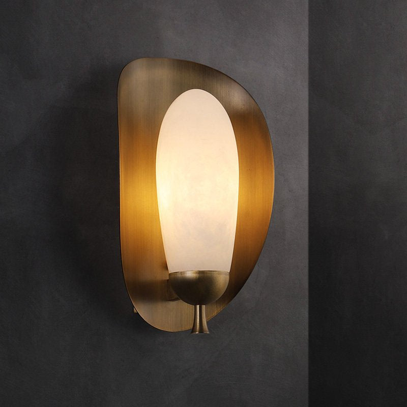Solenne Alabaster Halo Wall Light by Bling Lighting Studio