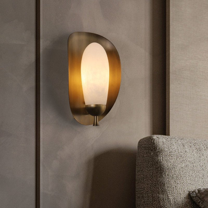 Solenne Alabaster Halo Wall Light by Bling Lighting Studio