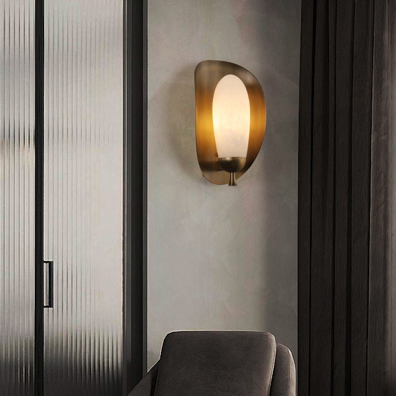 Solenne Alabaster Halo Wall Light by Bling Lighting Studio