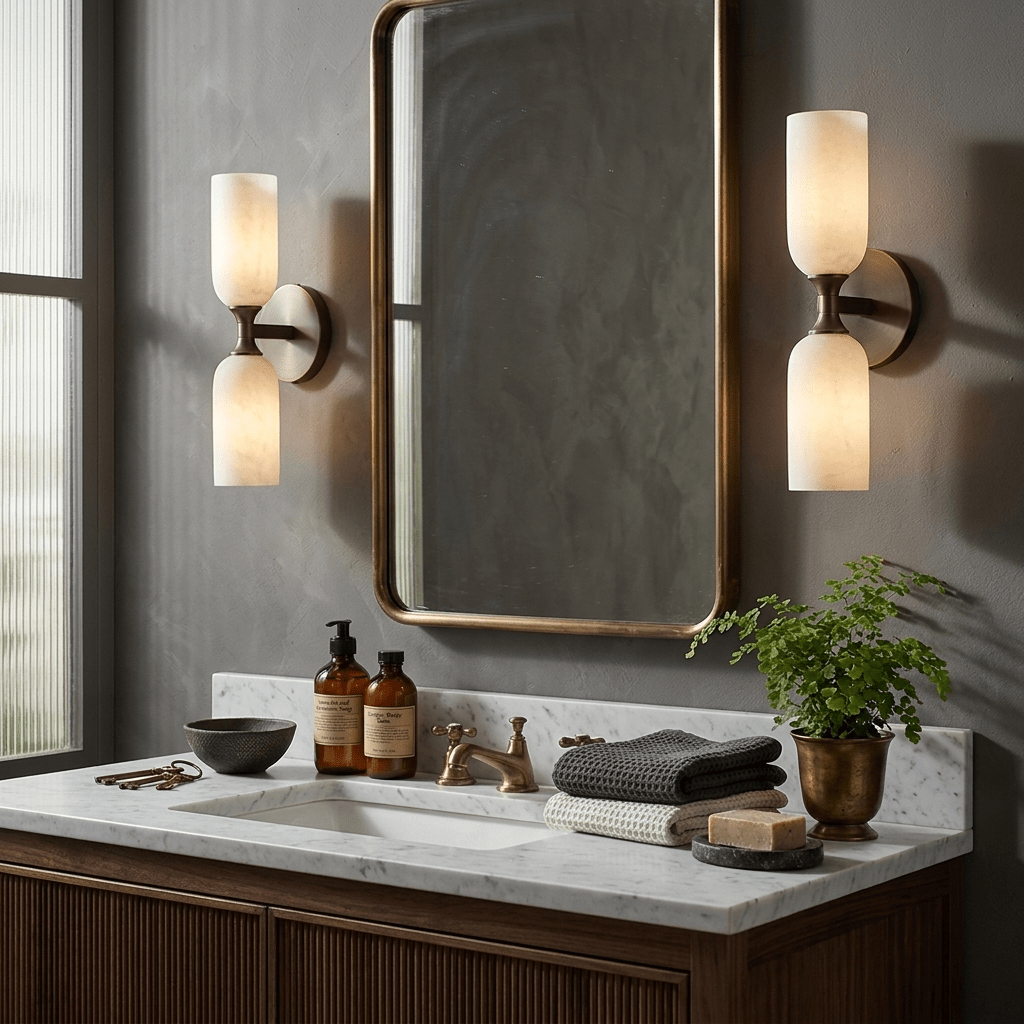 Solmira Twin Alabaster Wall Sconce by Bling Lighting Studio