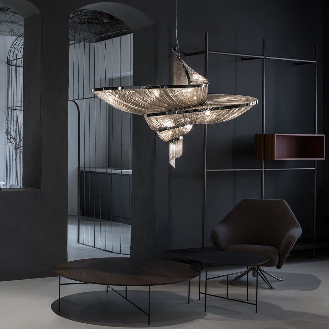 Spiral Elegance Chain Chandelier by Bling Lighting Studio