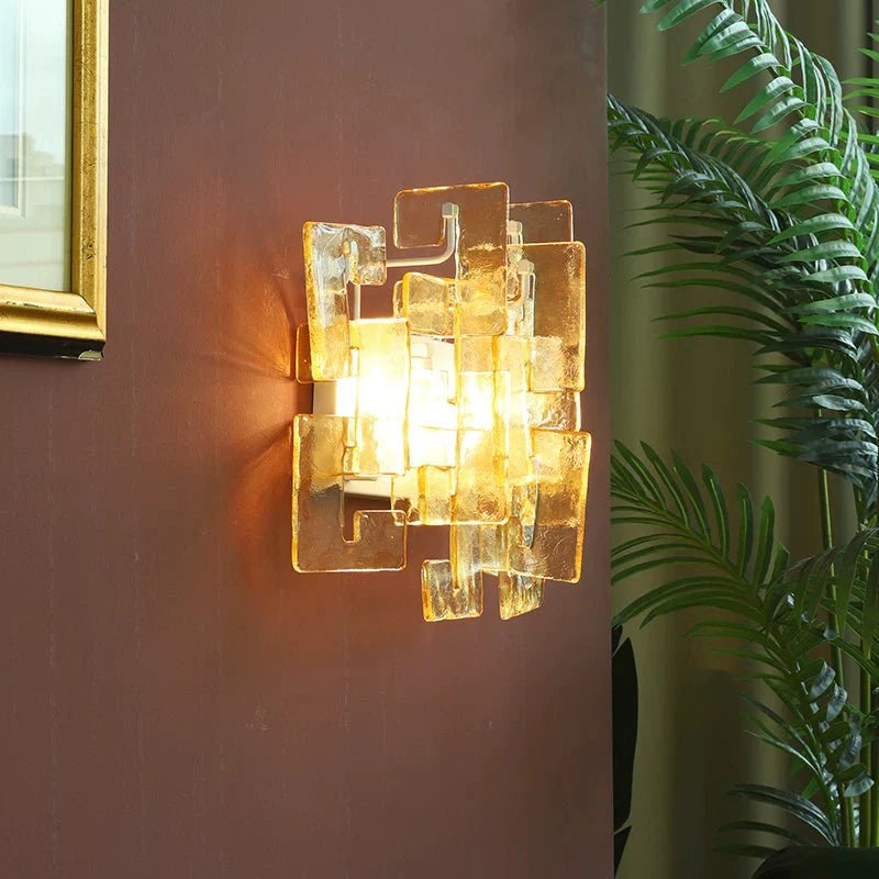 Stacked Murano Glass Wall Sconce by Bling Lighting Studio