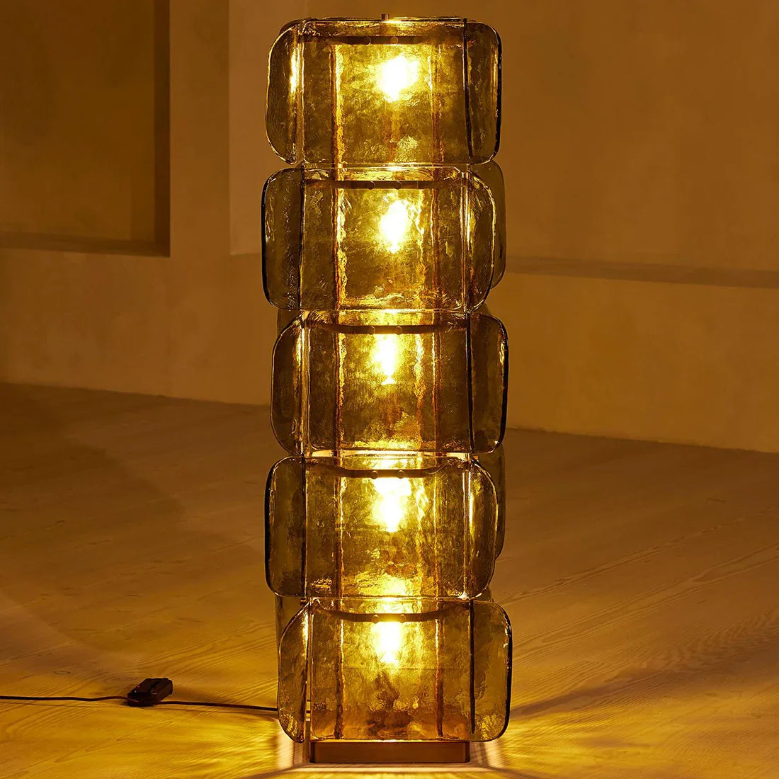 Stacked Glass Floor Lamp by Bling Lighting Studio