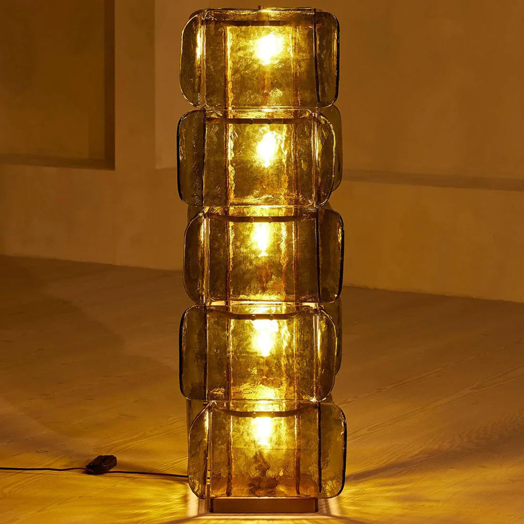 Stacked Glass Floor Lamp by Bling Lighting Studio