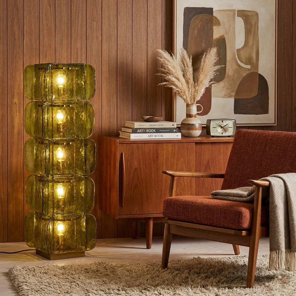 Stacked Glass Floor Lamp by Bling Lighting Studio