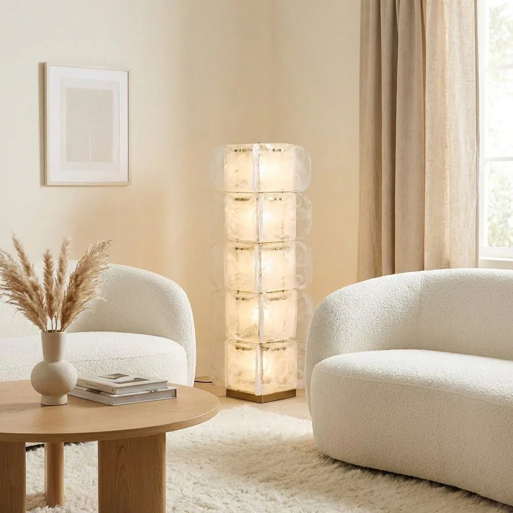 Stacked Glass Floor Lamp by Bling Lighting Studio