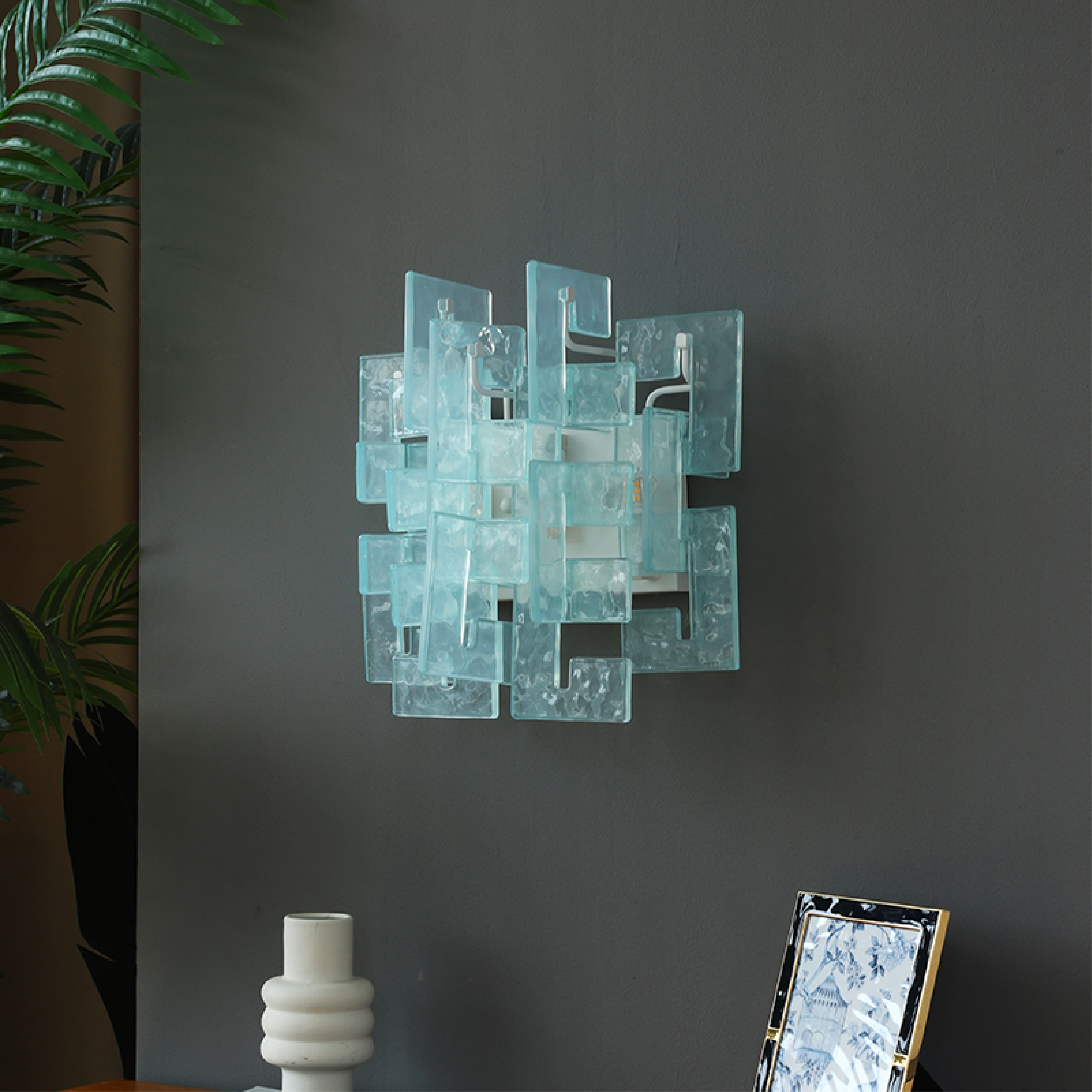 Stacked Murano Glass Wall Sconce by Bling Lighting Studio