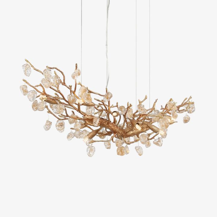 Branch Stone Crystal Dining Room Chandelier by Bling Lighting Studio