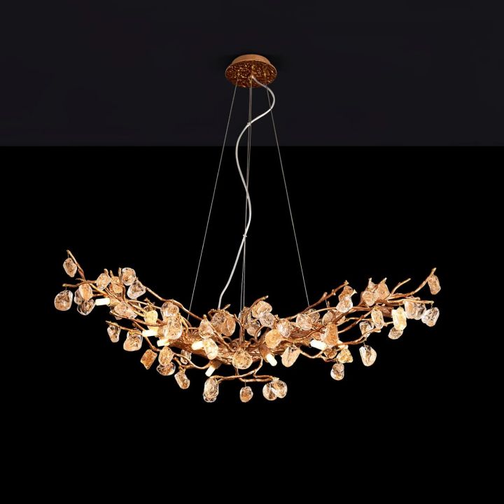 Branch Stone Crystal Dining Room Chandelier by Bling Lighting Studio
