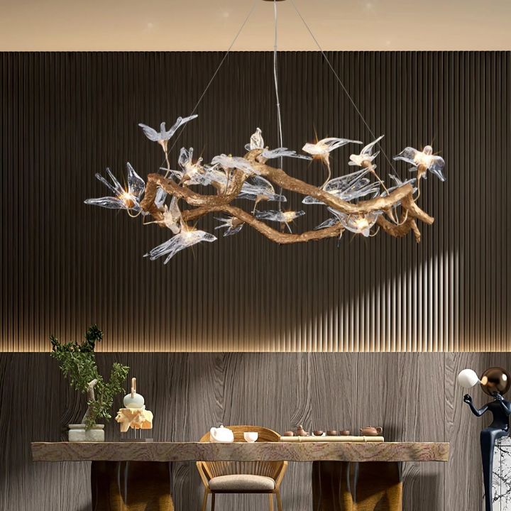 Bird Branch Chandelier by Bling Lighting Studio