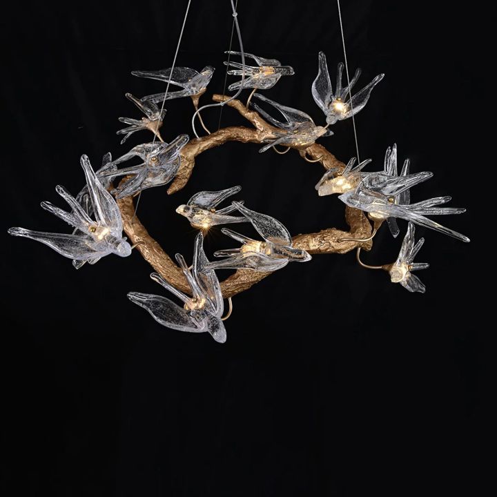 Bird Branch Chandelier by Bling Lighting Studio