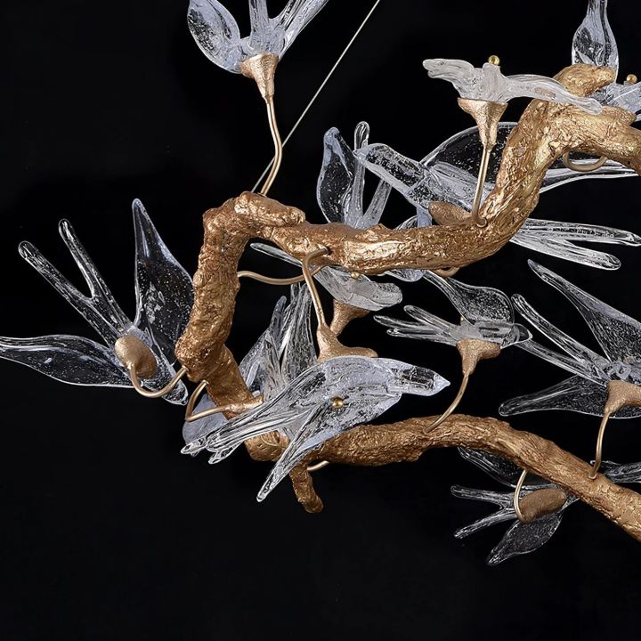 Bird Branch Chandelier by Bling Lighting Studio