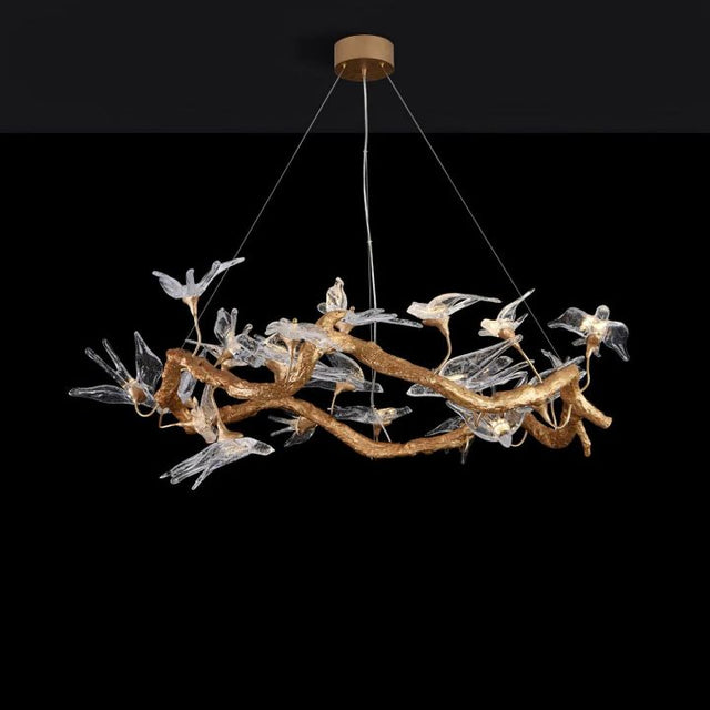 Bird Branch Chandelier by Bling Lighting Studio