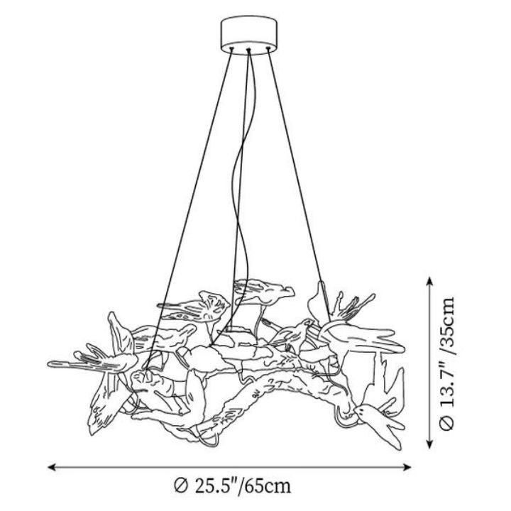 Bird Branch Chandelier by Bling Lighting Studio