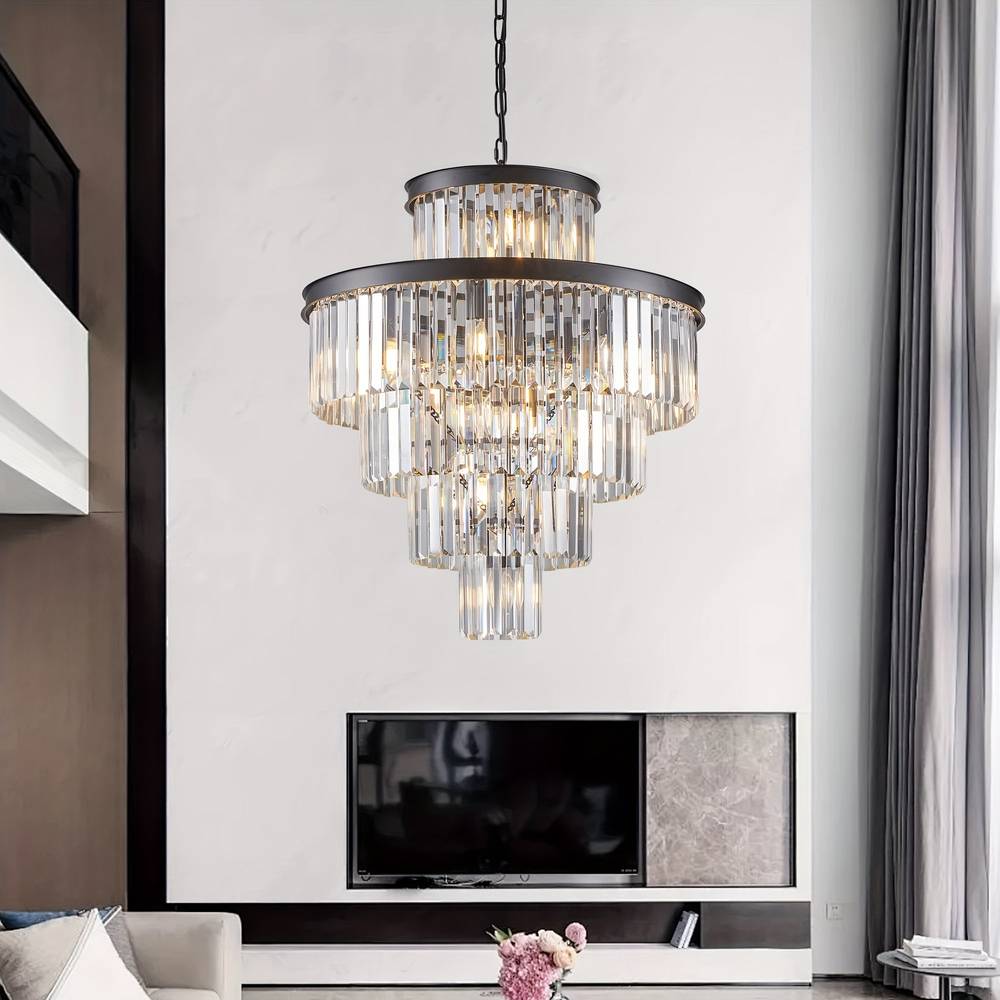 Taya Small Crystal Entryway Chandelier - Bling Lighting Studio