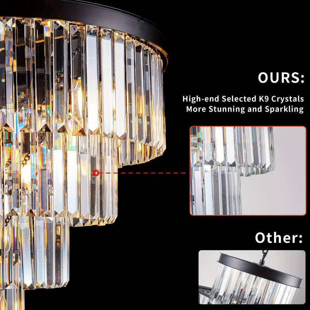 Taya Small Crystal Entryway Chandelier - Bling Lighting Studio
