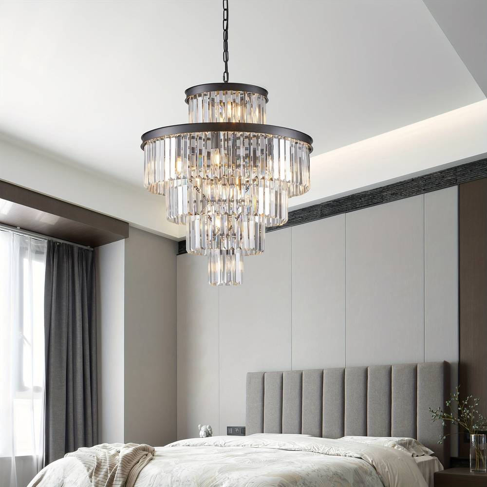 Taya Small Crystal Entryway Chandelier - Bling Lighting Studio