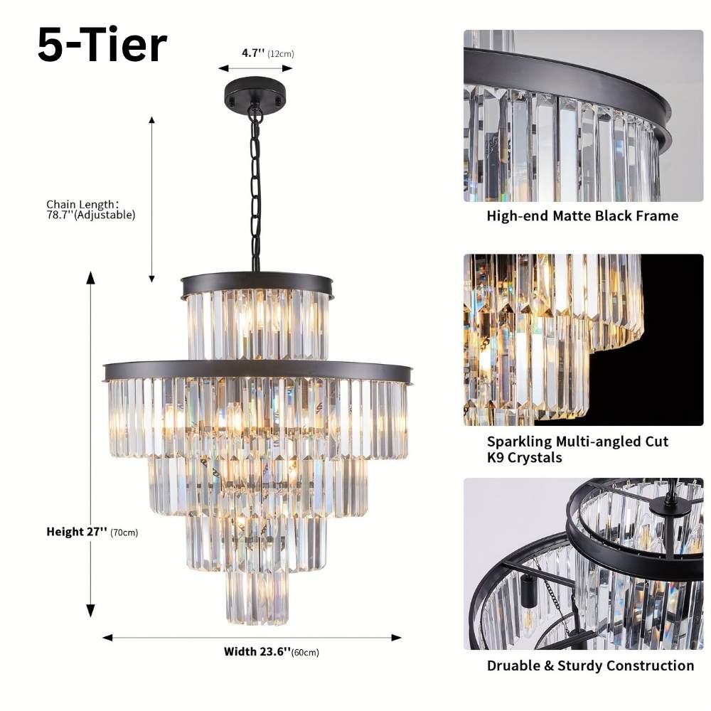 Taya Small Crystal Entryway Chandelier - Bling Lighting Studio