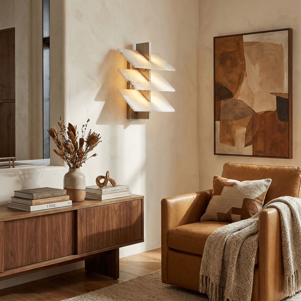 Tiered Alabaster Wall Sconce by Bling Lighting Studio