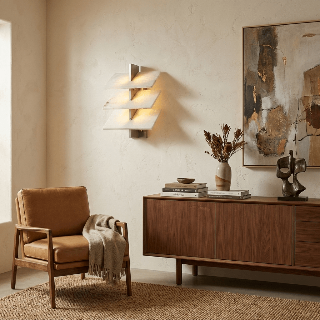 Tiered Alabaster Wall Sconce by Bling Lighting Studio