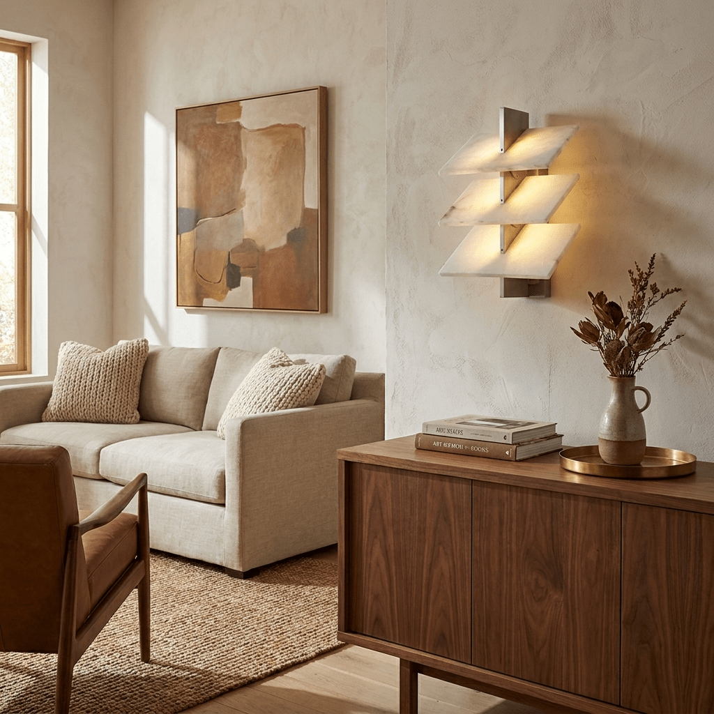 Tiered Alabaster Wall Sconce by Bling Lighting Studio