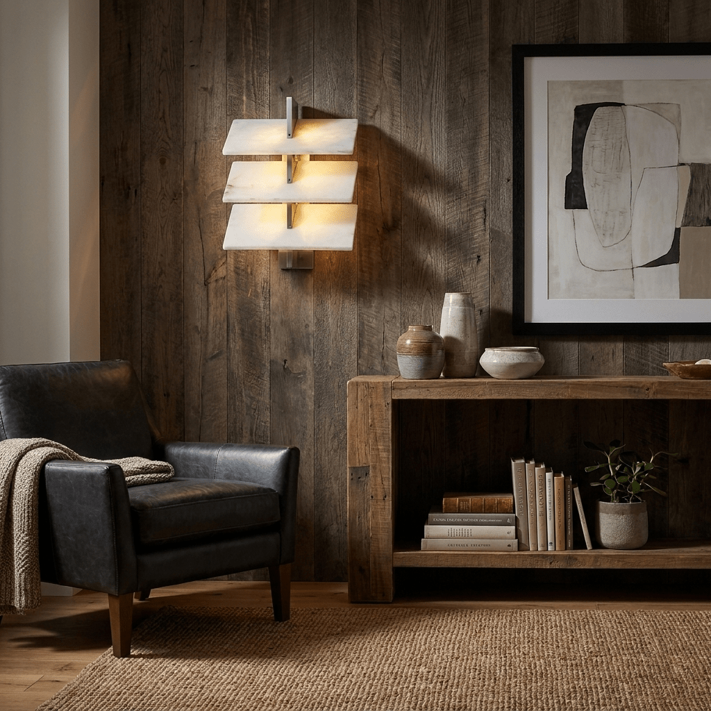 Tiered Alabaster Wall Sconce by Bling Lighting Studio