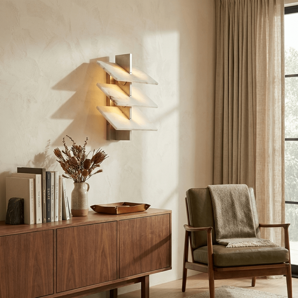Tiered Alabaster Wall Sconce by Bling Lighting Studio