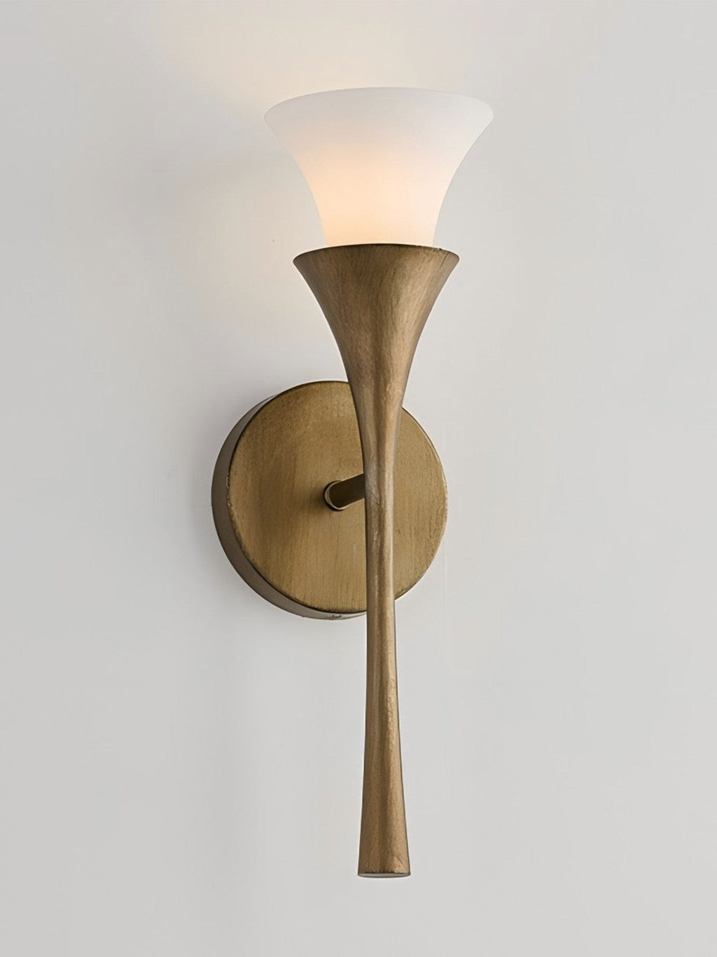 Antique Brass Double Cone Glass Wall Sconce by Bling Lighting Studio