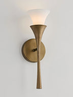 Antique Brass Double Cone Glass Wall Sconce by Bling Lighting Studio