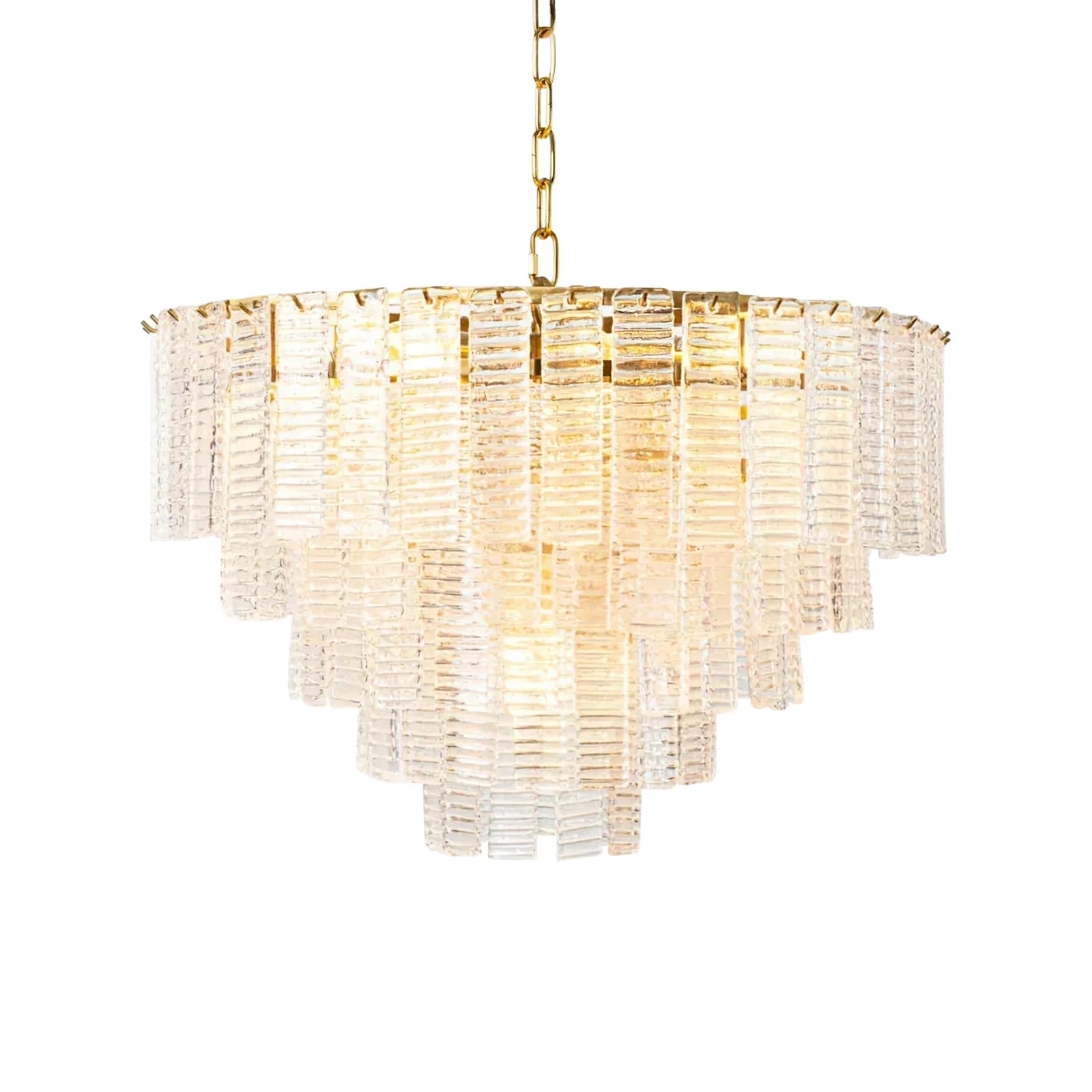 Transparent Ridged Glass Rectangle Chandelier product image