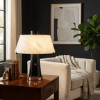 Trapezia Alabaster Desk Lamp by Bling Lighting Studio