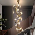 Trevi Brass Tree Branch Staircase Chandelier for high ceiling staircase and foyer lighting