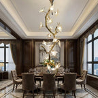 Trevi Brass Tree Branch Staircase Chandelier for high ceiling staircase and foyer lighting