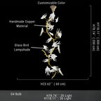Trevi Brass Tree Branch Staircase Chandelier for high ceiling staircase and foyer lighting