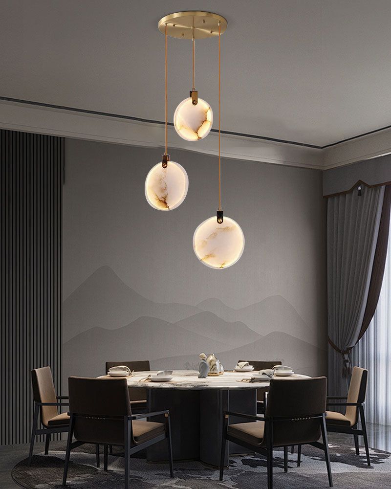 Postmodern Spanish Alabaster Brass Chandelier for Staircase chandelier in a tall interior