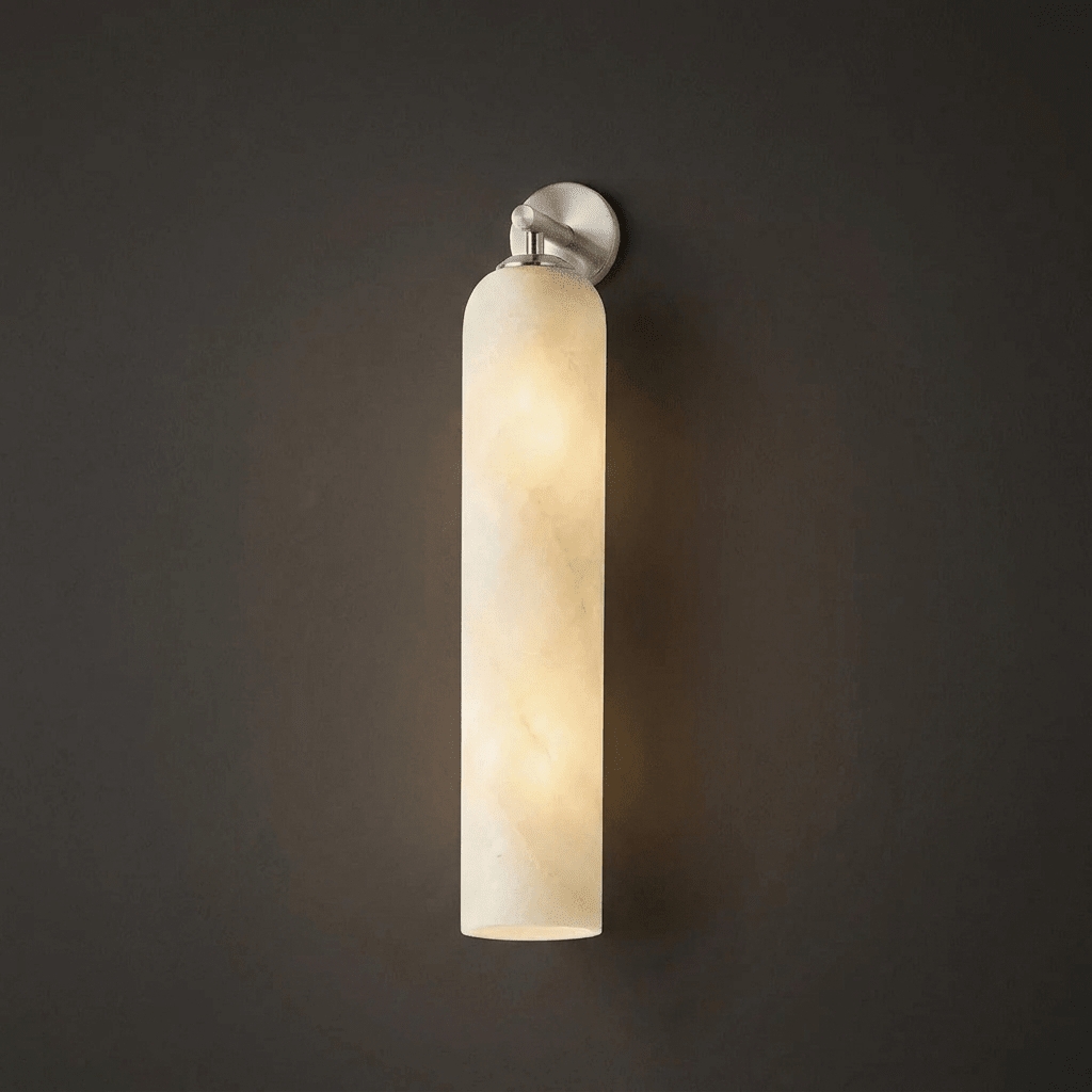 Tube Alabaster Wall Sconce by Bling Lighting Studio