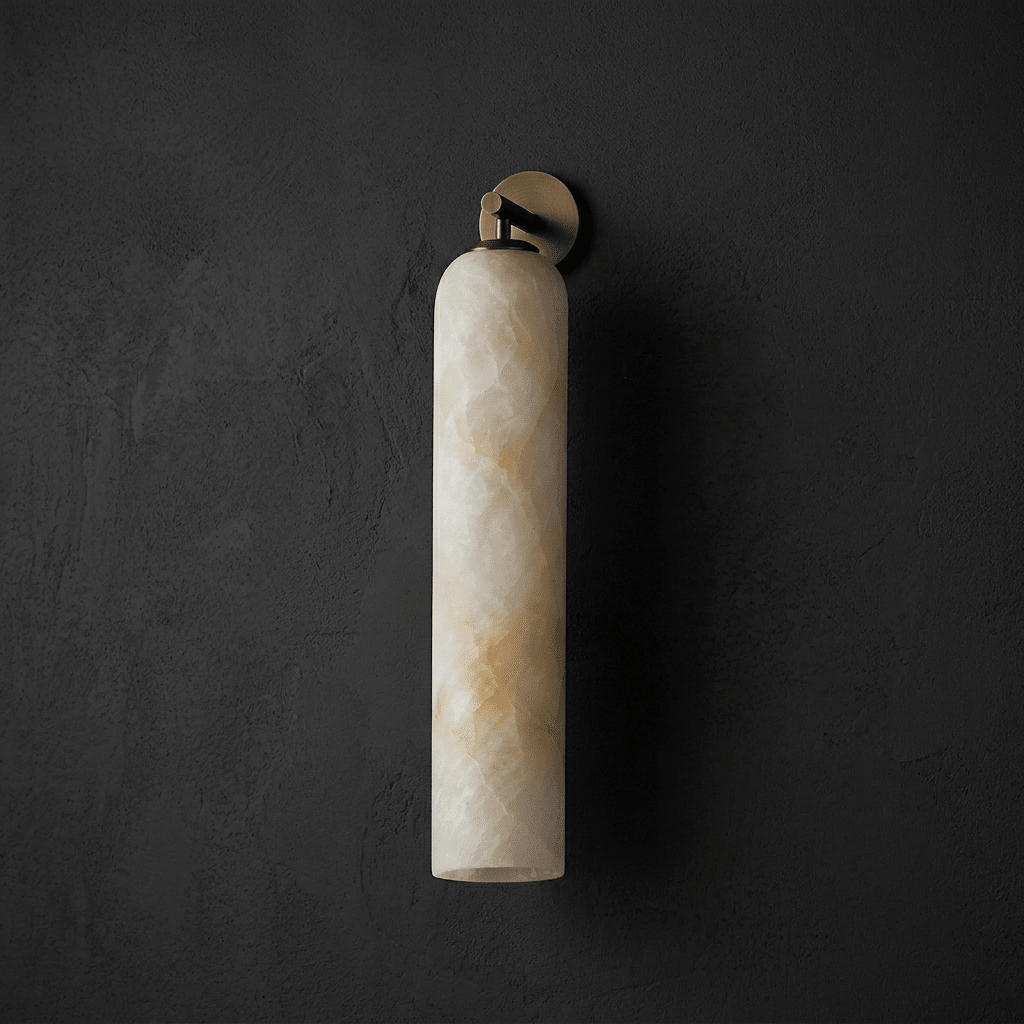 Tube Alabaster Wall Sconce by Bling Lighting Studio