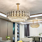 Tuna Luxury Modern Crystal Round Chandelier - Bling Lighting Studio