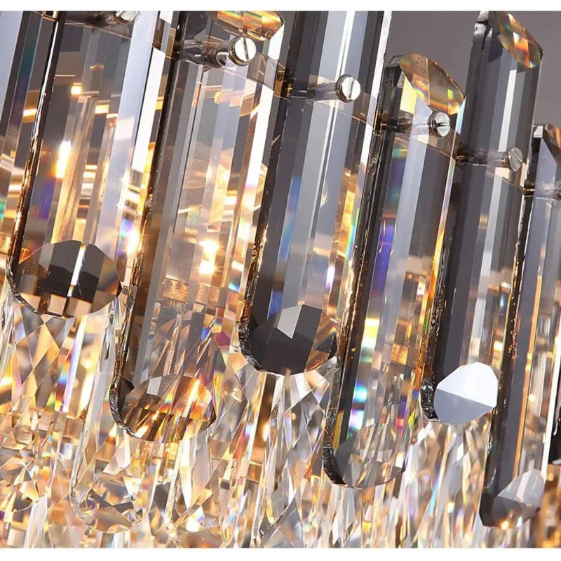 Tuna Luxury Modern Crystal Round Chandelier - Bling Lighting Studio