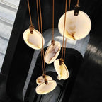 Tuya Marble Large Hanging Stairwell Lighting Chandelier for high ceiling staircase and foyer lighting