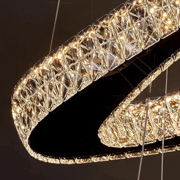 Twisted Ring Led Light Chandelier for High Ceiling for high ceiling staircase and foyer lighting