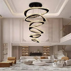 Twisted Ring Led Light Chandelier for High Ceiling for high ceiling staircase and foyer lighting