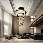 Twisted Ring Led Light Chandelier for High Ceiling for high ceiling staircase and foyer lighting