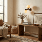 Two Globe Alabaster Wall Sconce by Bling Lighting Studio